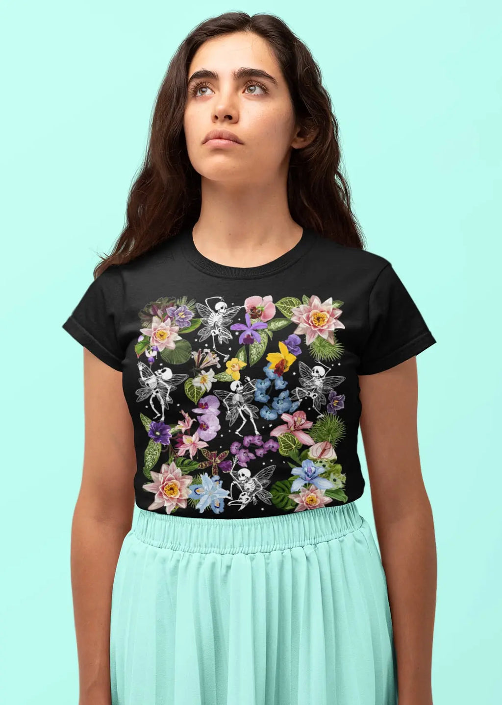 Dancing Skeleton, Fairy Graphic Tee Shirt, Hoodie Sweatshirt