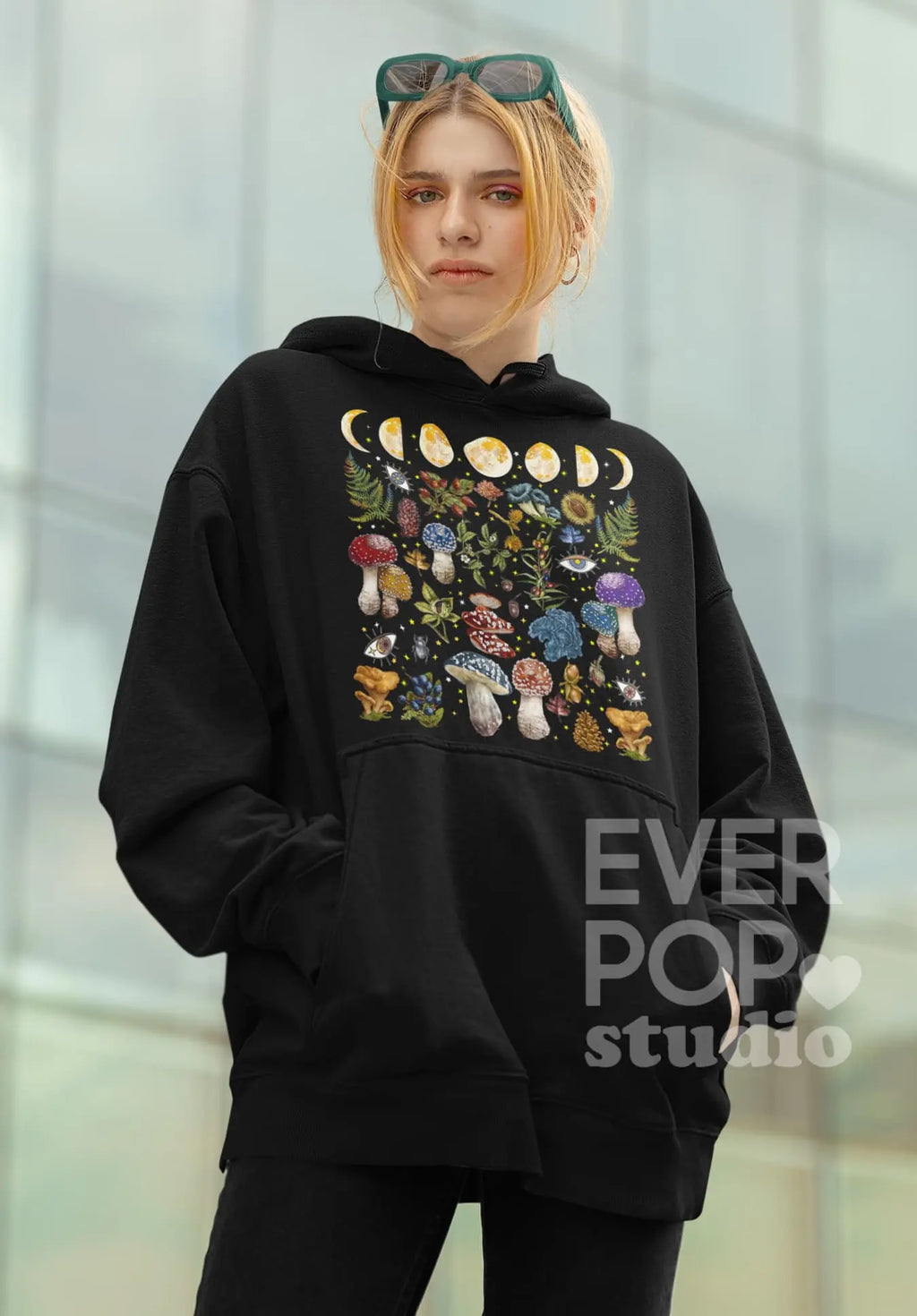 Moon Mushroom Graphic Tee Shirt, Hoodie Sweatshirt