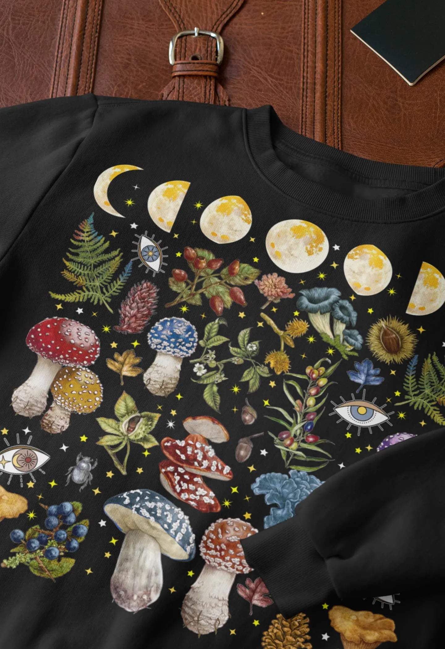 Moon Mushroom Graphic Tee Shirt, Hoodie Sweatshirt