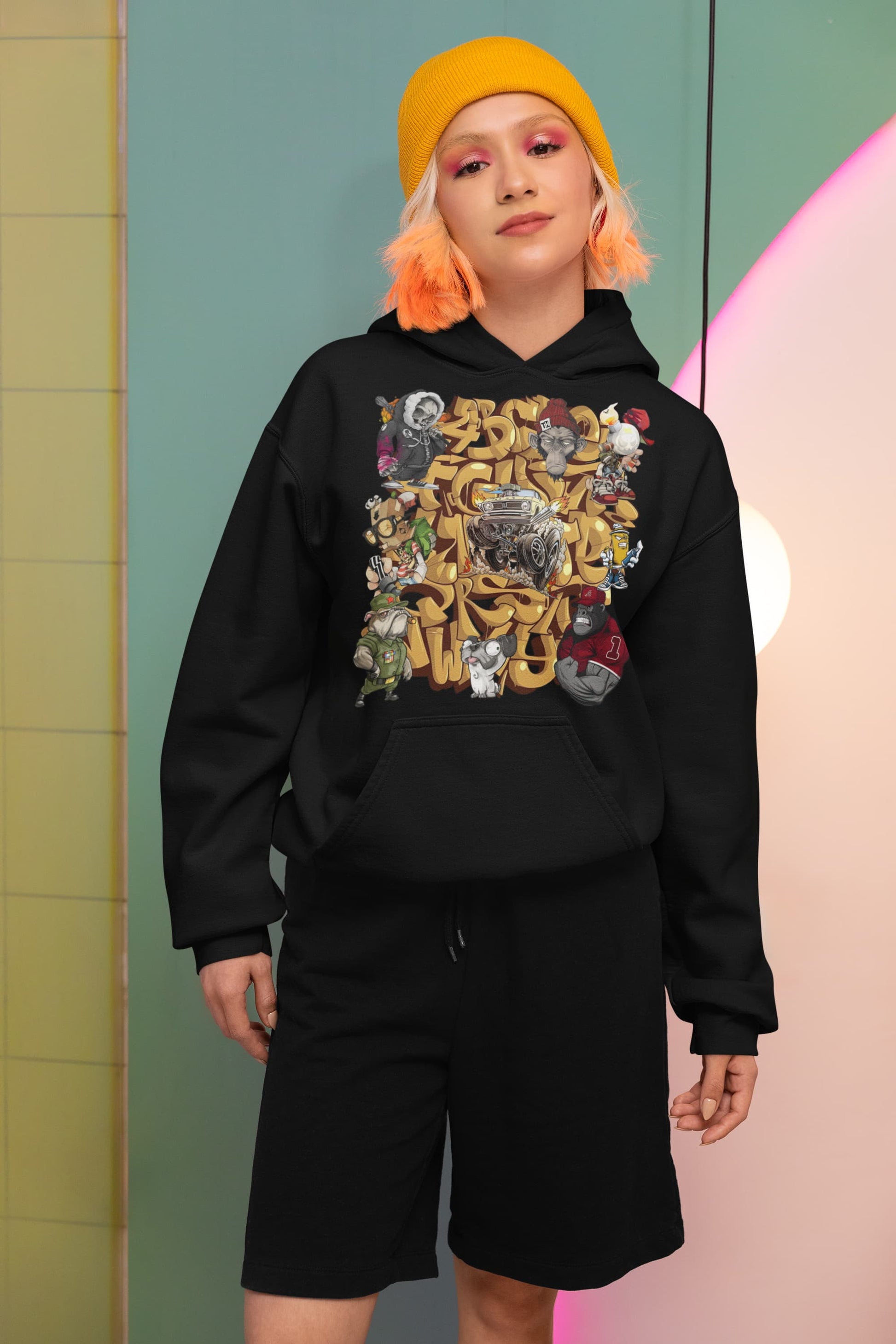 Urban Graffiti Crew Street Art Graphic Tee Shirt, Hoodie Sweatshirt