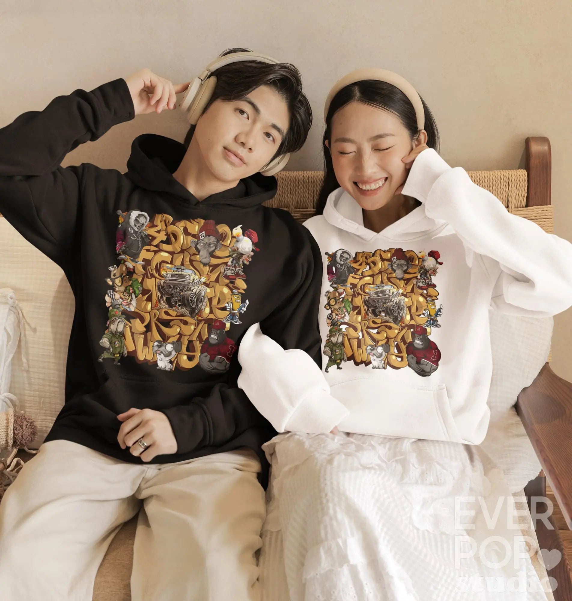 Urban Graffiti Crew Street Art Graphic Tee Shirt, Hoodie Sweatshirt