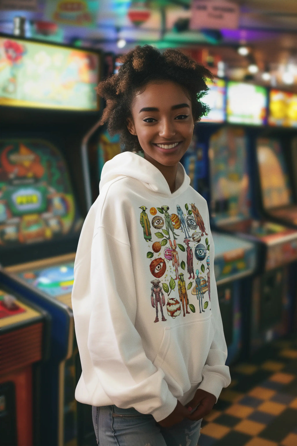 Alien Cosmic Watchers Graphic Tee Shirt, Hoodie Sweatshirt