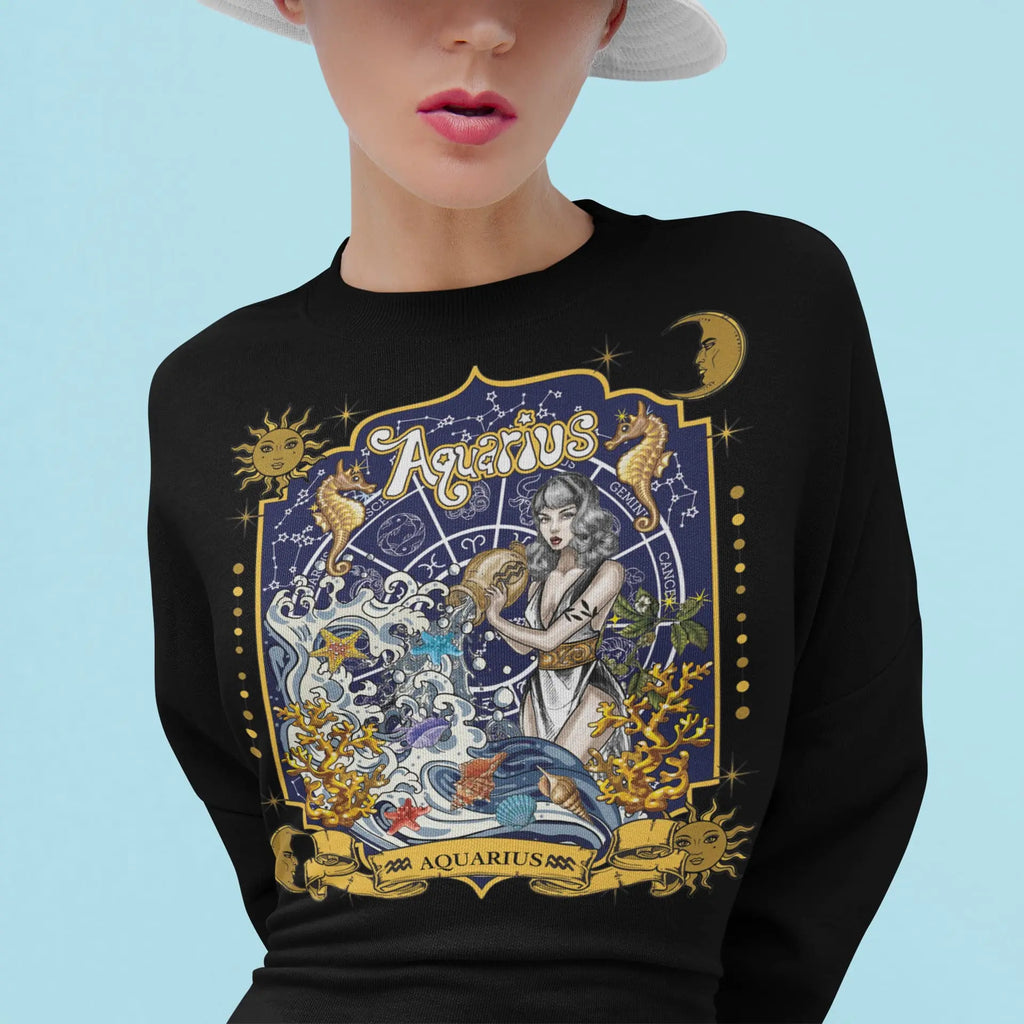 Aquarius Sign Graphic Tee Shirt, Hoodie Sweatshirt