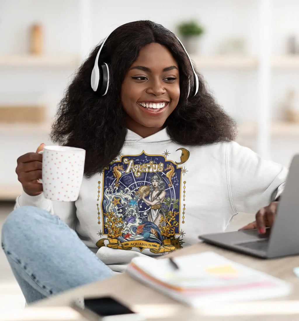 Aquarius Sign Graphic Tee Shirt, Hoodie Sweatshirt