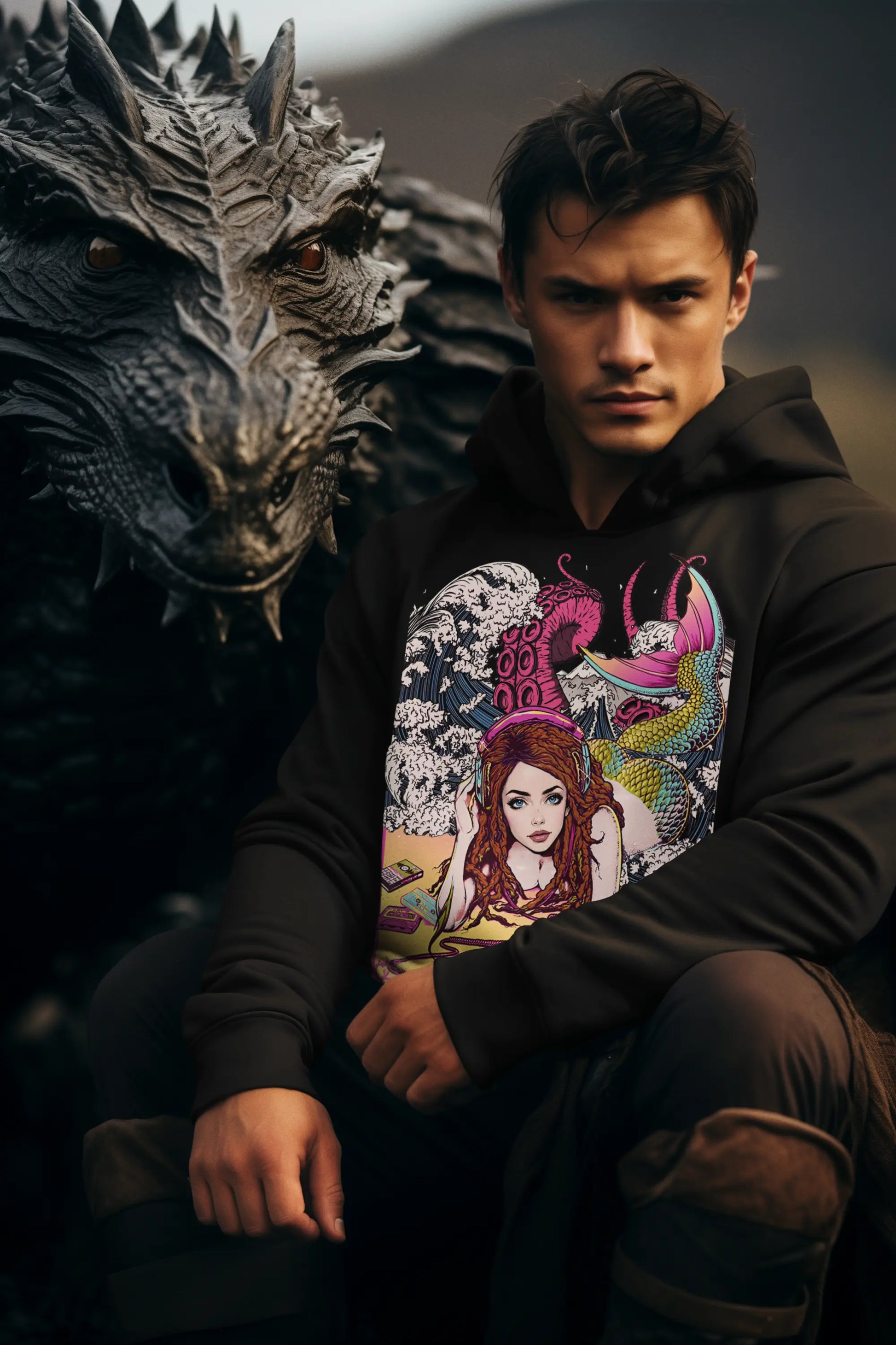 Beach Mermaid Graphic Tee Shirt, Hoodie Sweatshirt