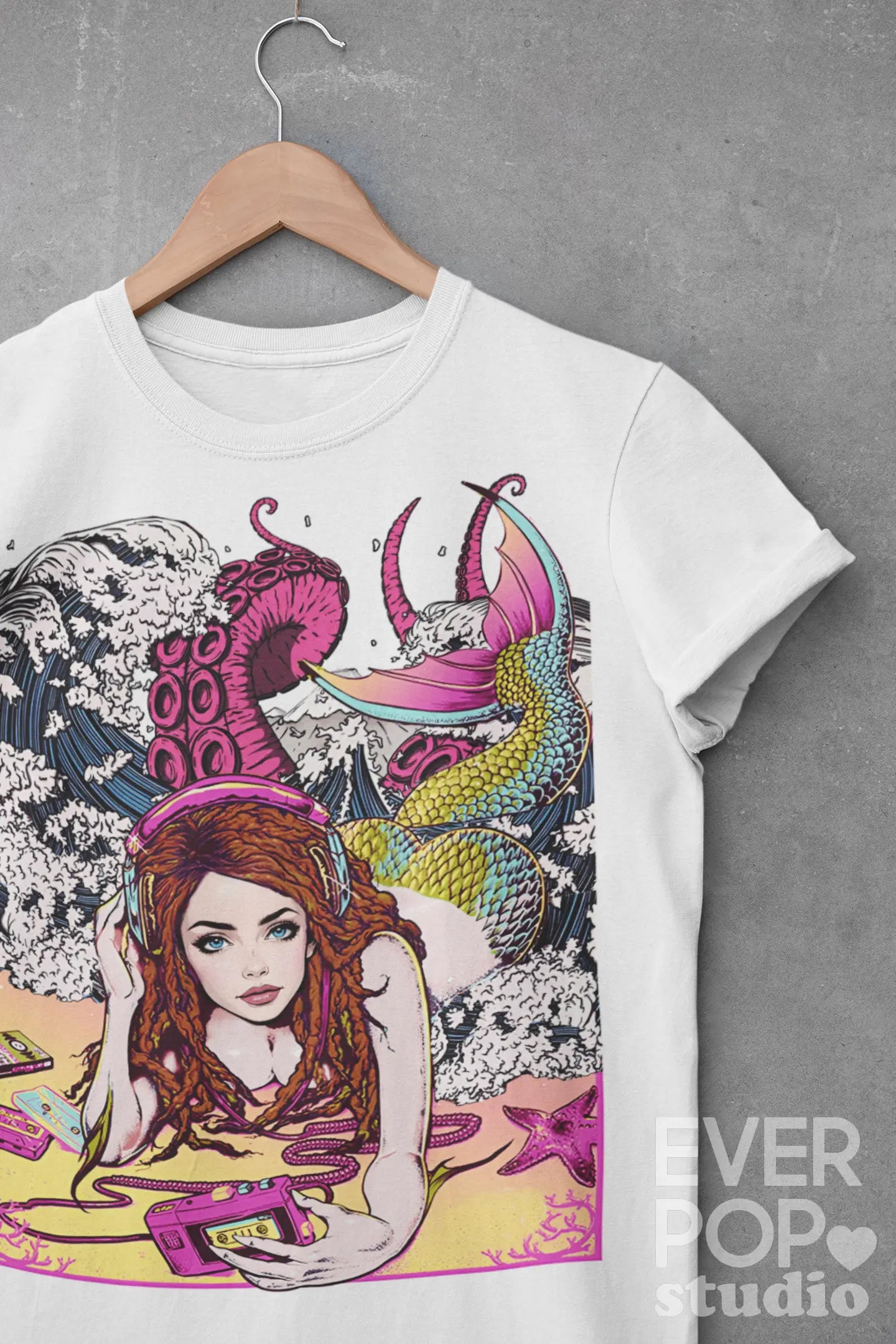 Beach Mermaid Graphic Tee Shirt, Hoodie Sweatshirt