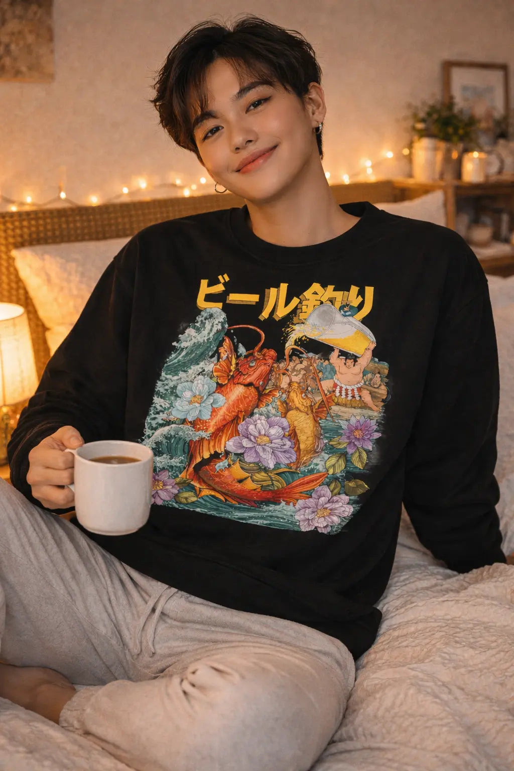 Japanese Koi Beer Graphic Tee Shirt, Hoodie Sweatshirt