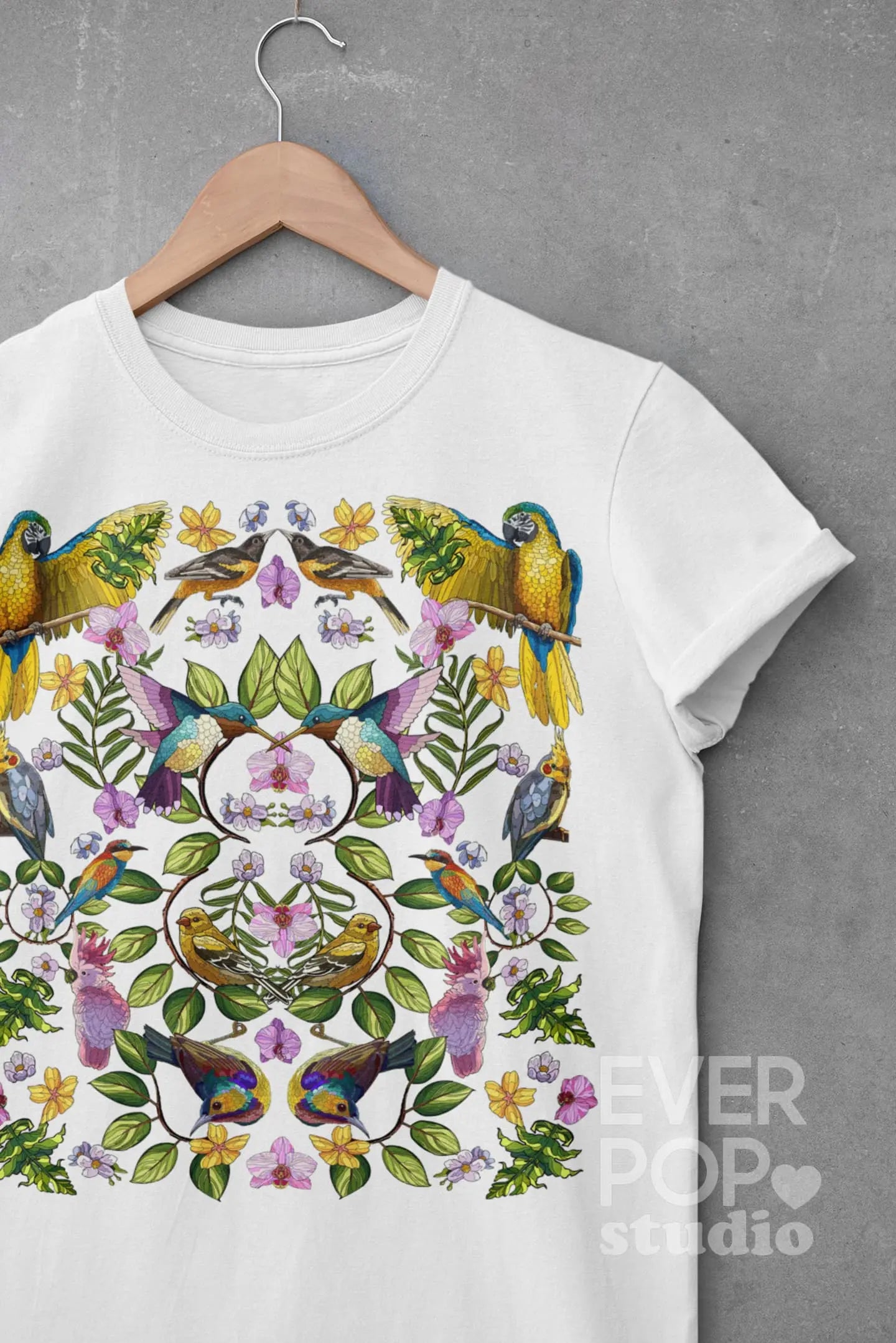 Bird Garden Tree Graphic Tee Shirt, Hoodie Sweatshirt