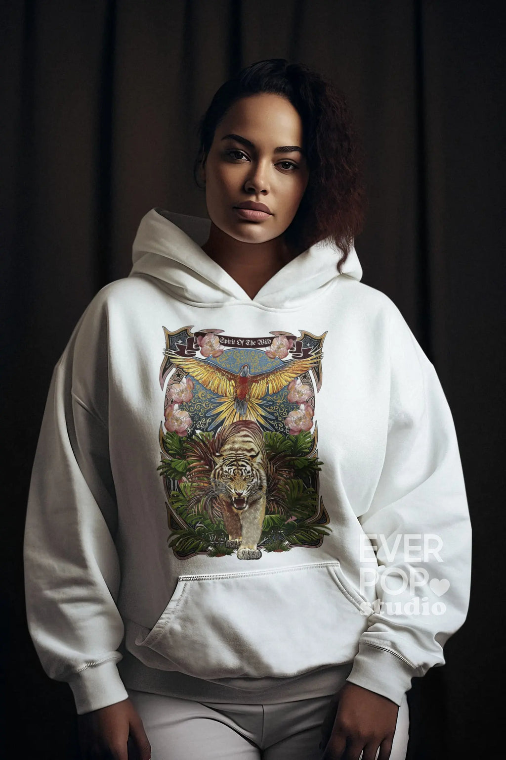 Tropical Tiger Graphic Tee Shirt, Hoodie Sweatshirt