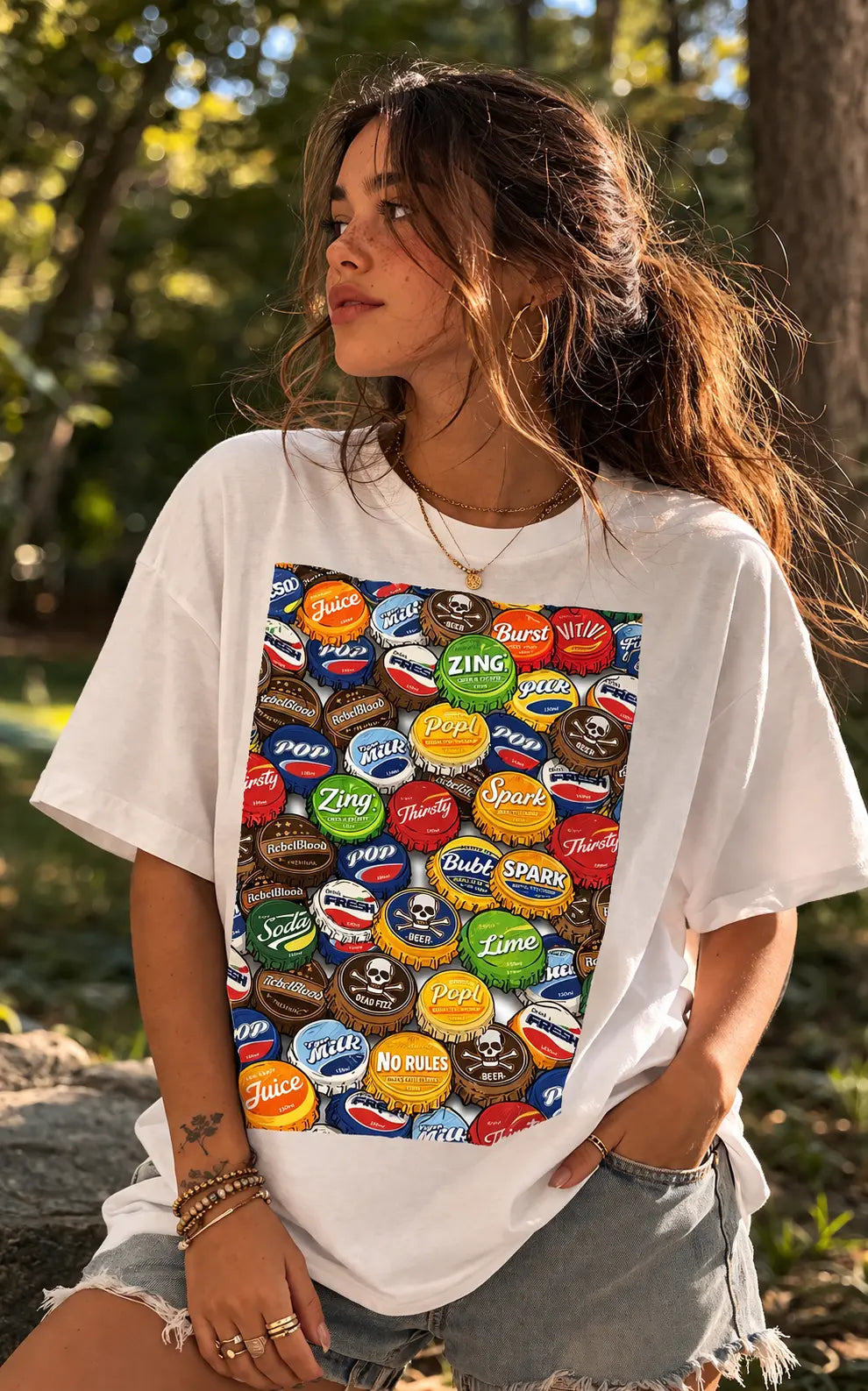 Vintage Bottle Cap Graphic Tee Shirt, Hoodie Sweatshirt