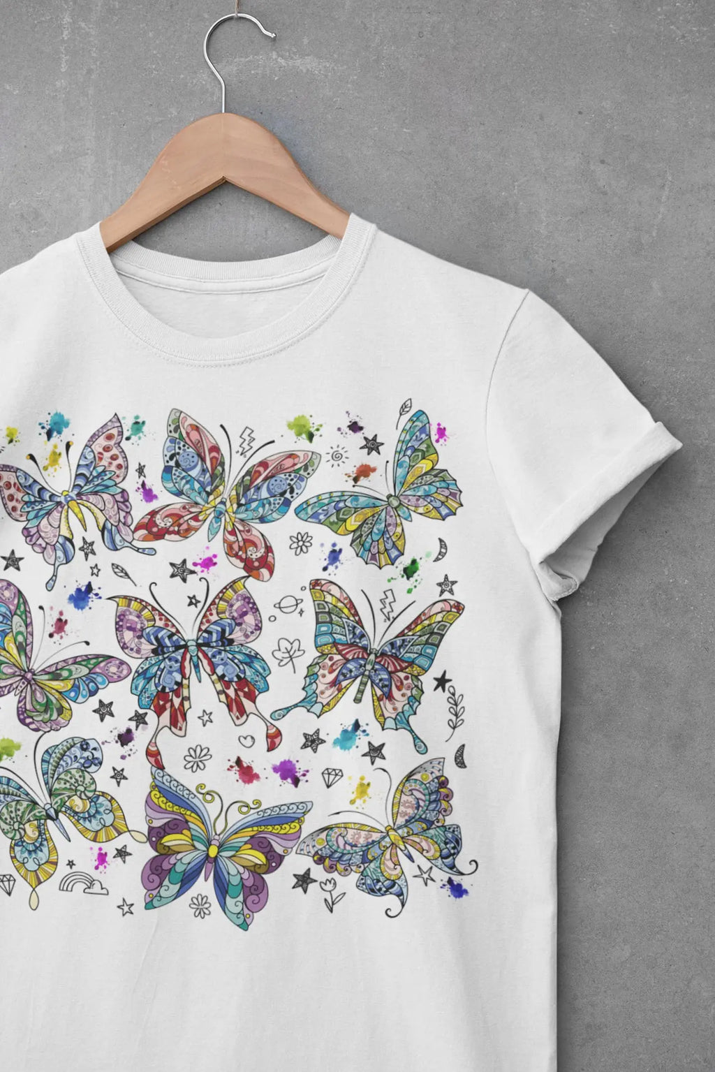 Mandala Butterfly Graphic Tee Shirt, Hoodie Sweatshirt