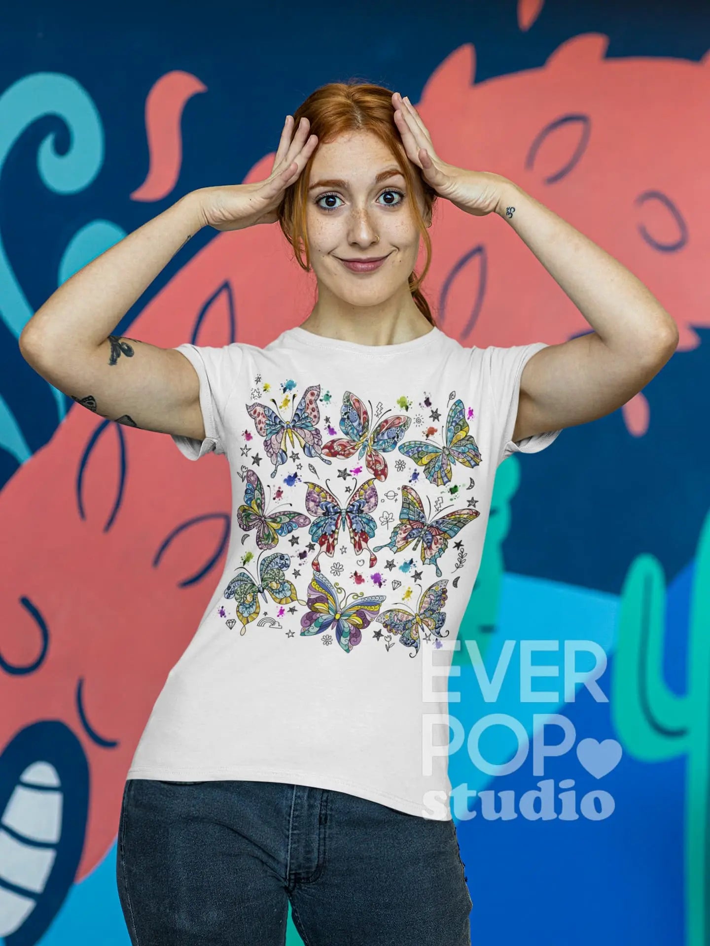 Mandala Butterfly Graphic Tee Shirt, Hoodie Sweatshirt