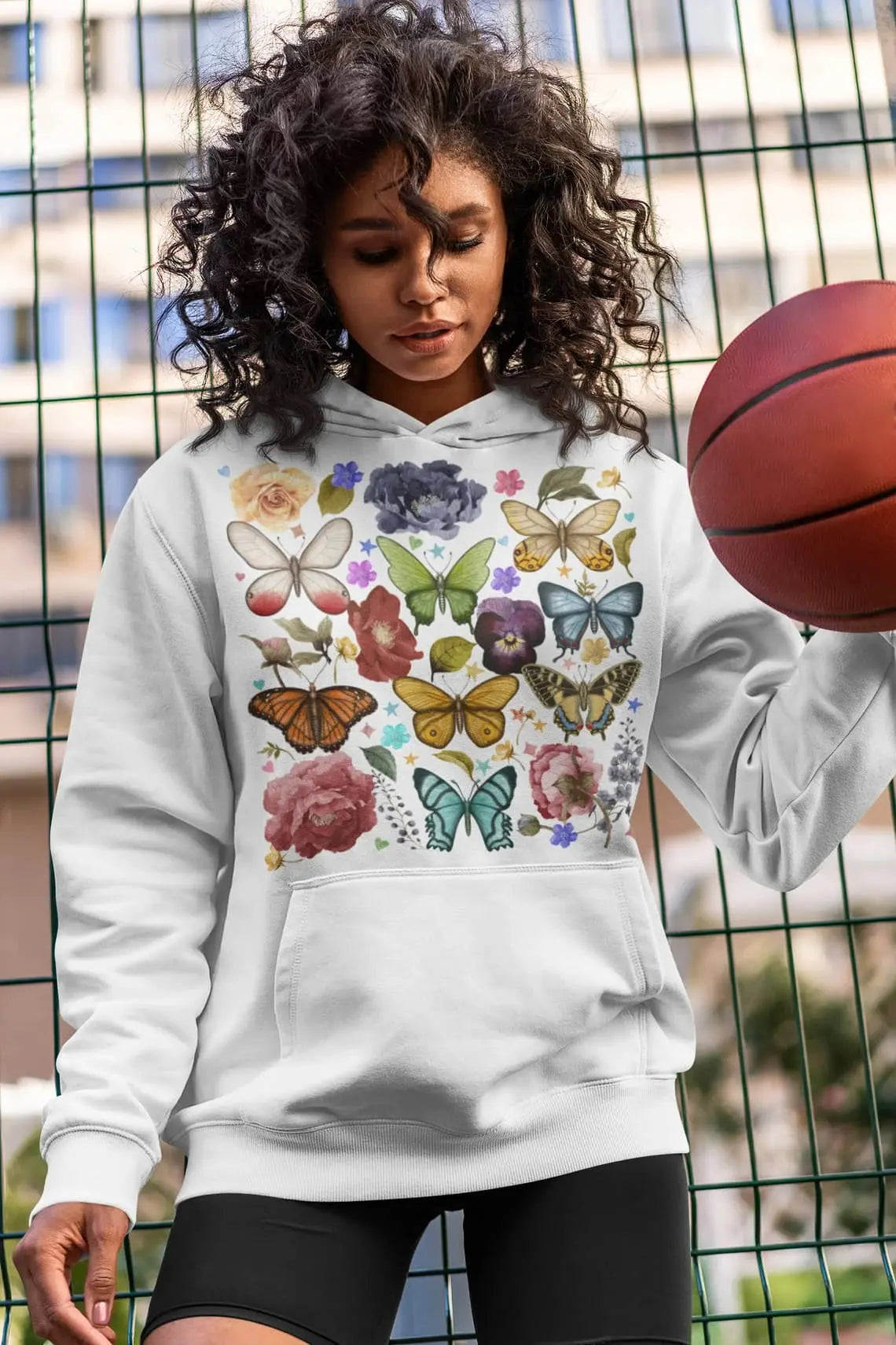 Floral Butterfly Graphic Tee Shirt, Hoodie Sweatshirt