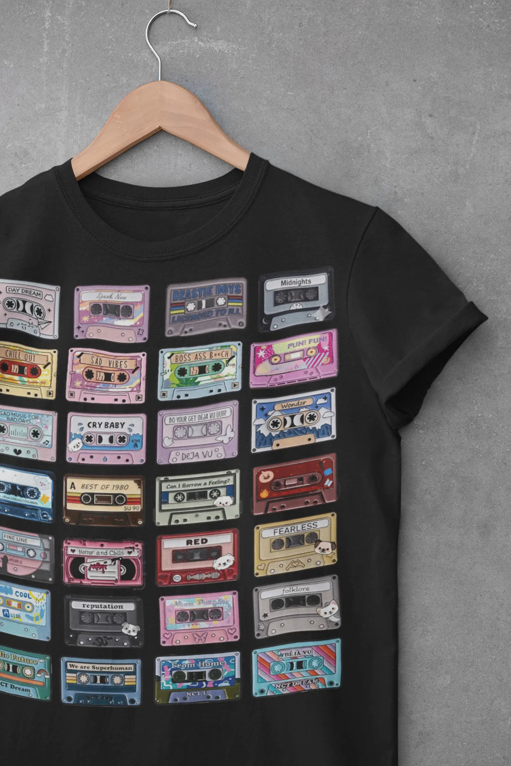 Retro Cassette Tape Graphic Tee Shirt, Hoodie Sweatshirt
