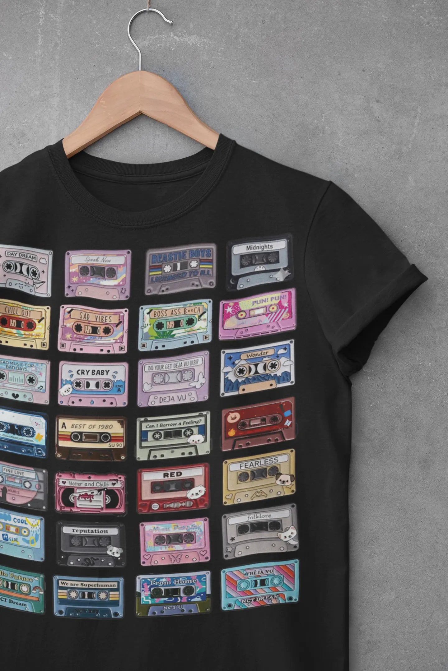 Retro Cassette Tape Graphic Tee Shirt, Hoodie Sweatshirt