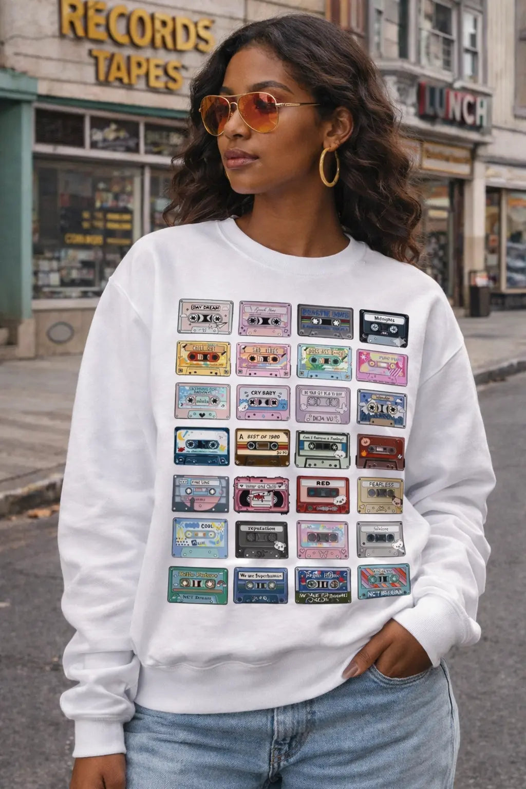 Retro Cassette Tape Graphic Tee Shirt, Hoodie Sweatshirt