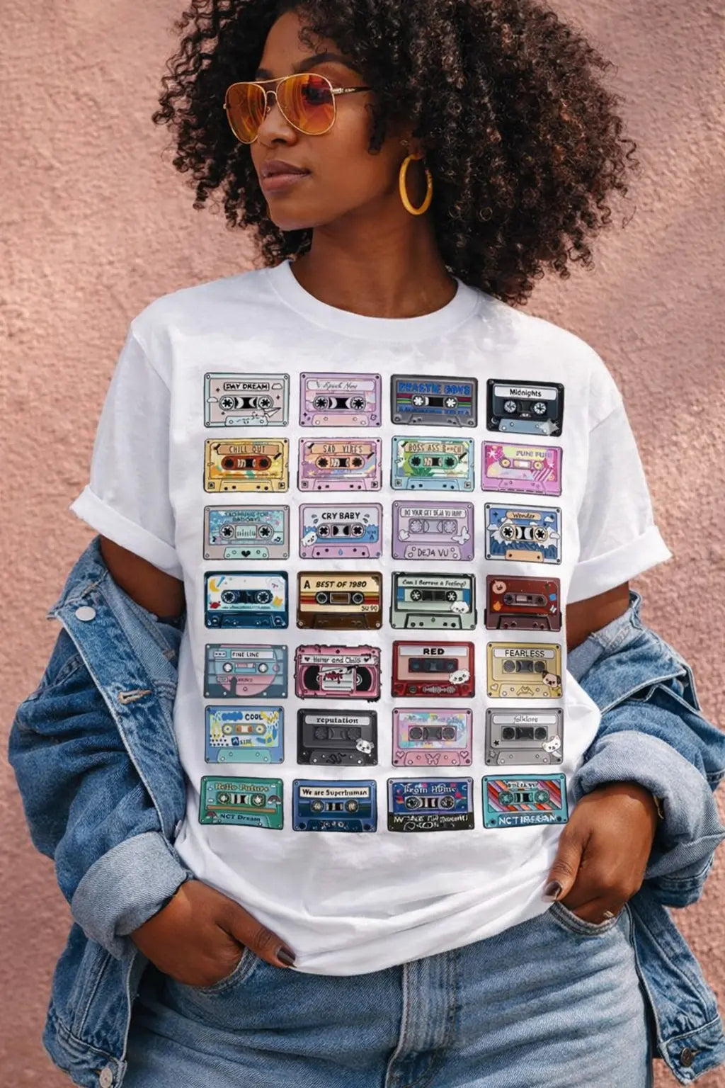Retro Cassette Tape Graphic Tee Shirt, Hoodie Sweatshirt