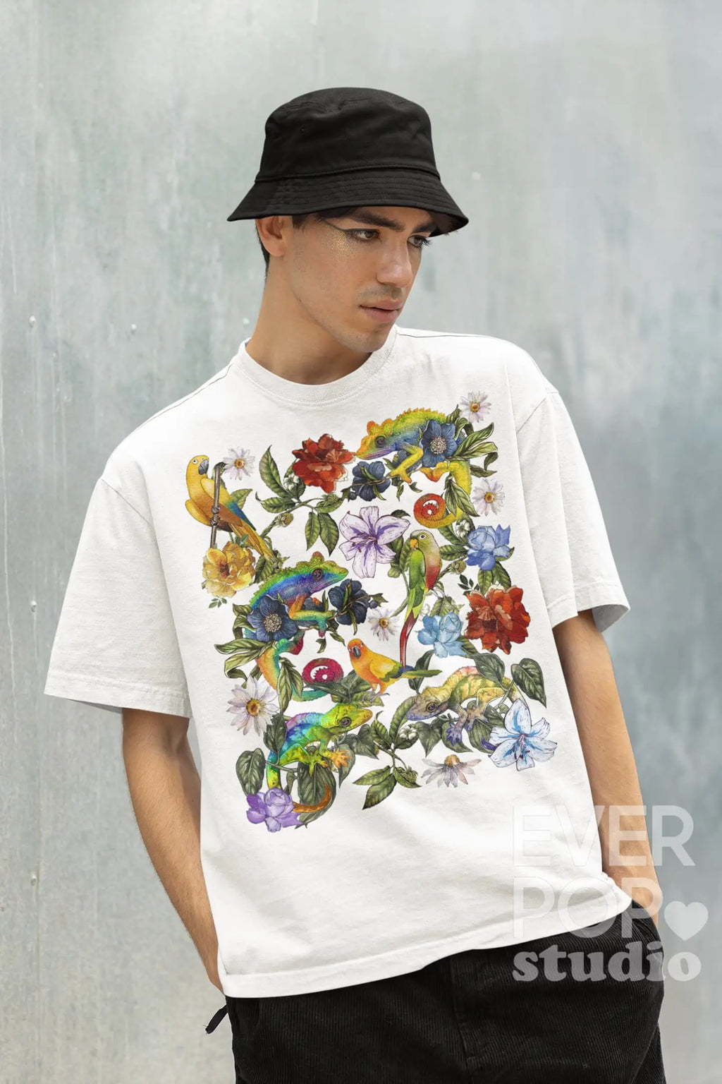 Bird Chameleon Graphic Tee Shirt, Hoodie Sweatshirt