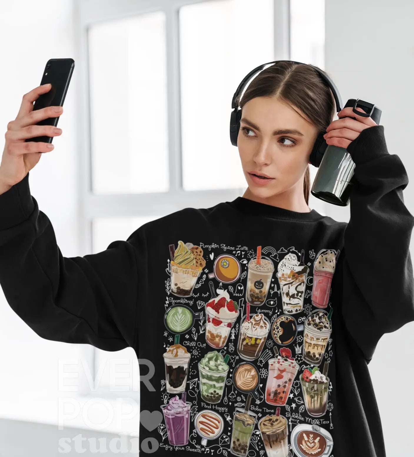 Coffee Boba Tea Graphic Tee Shirt, Hoodie sweatshirt