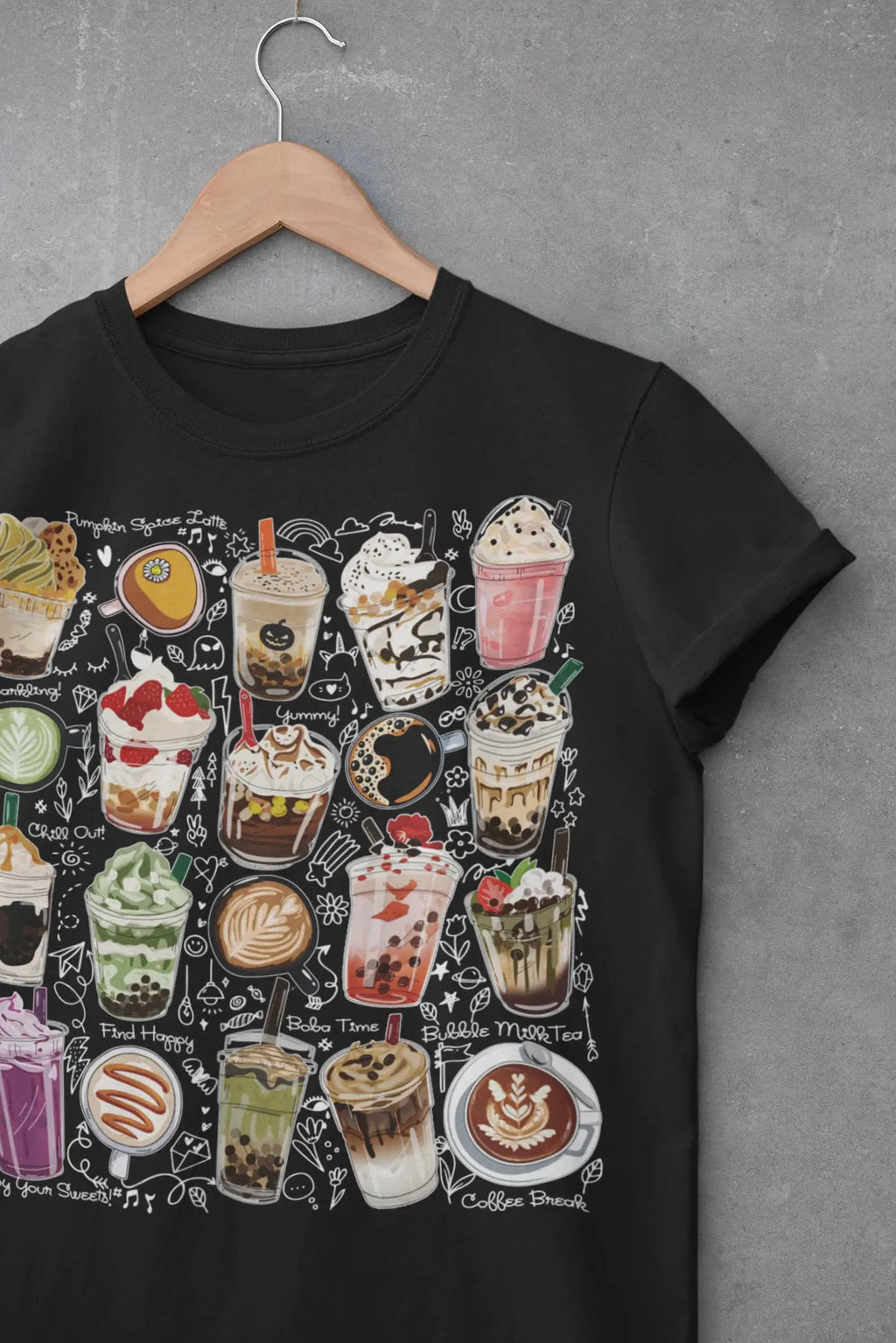 Coffee Boba Tea Graphic Tee Shirt, Hoodie sweatshirt