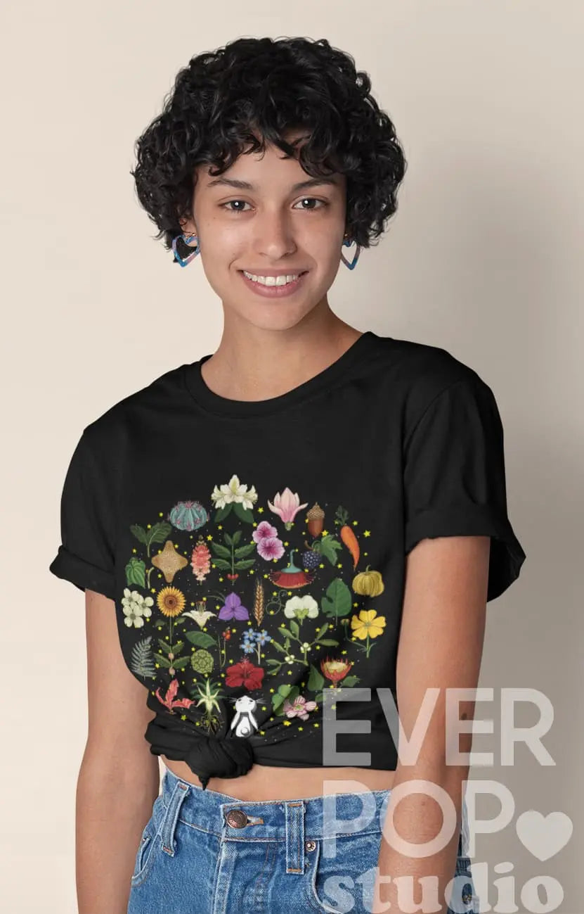 Cosmic Floral Graphic Tee Shirt, Hoodie Sweatshirt