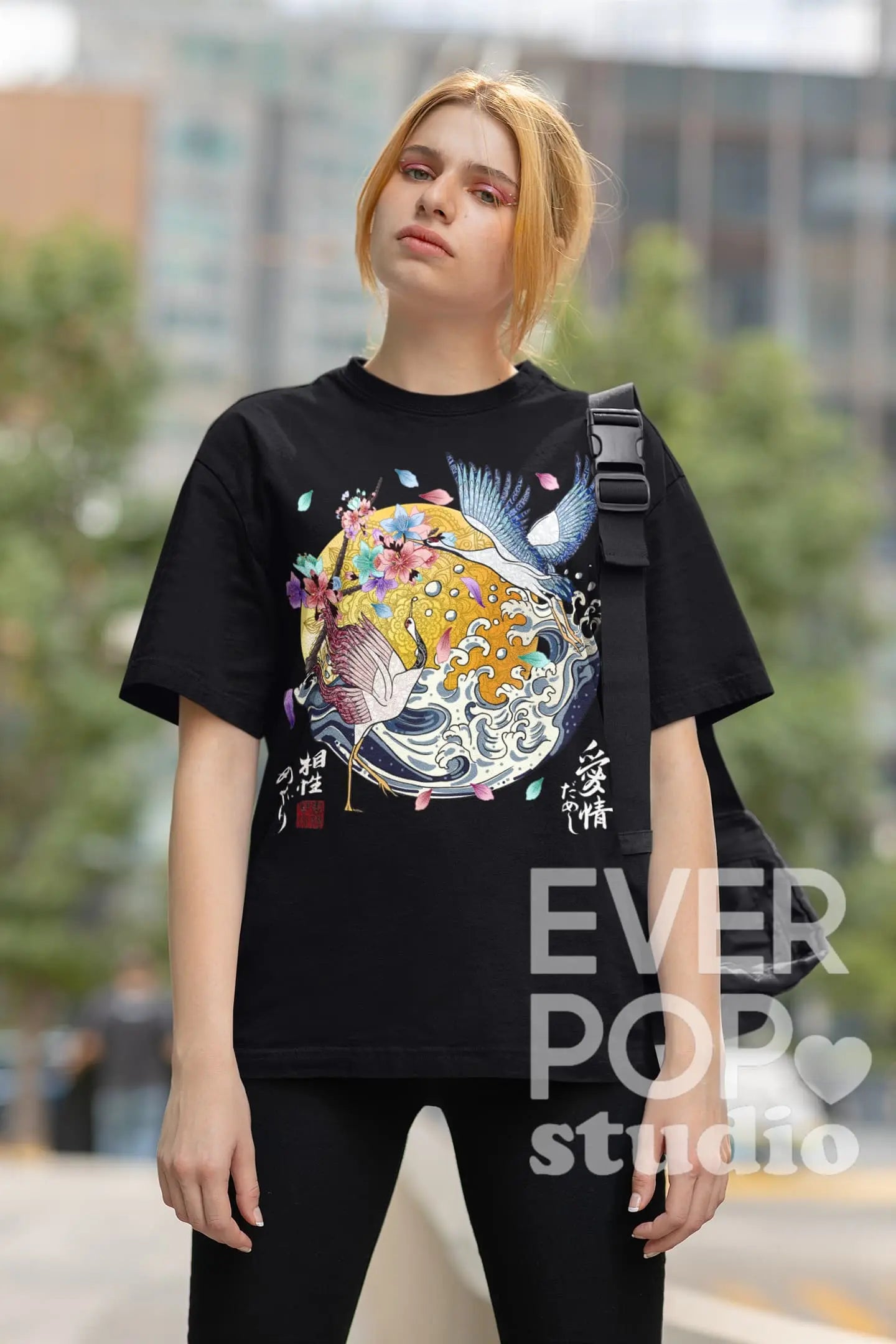 Crane Bird Graphic Tee Shirt, Hoodie Sweatshirt