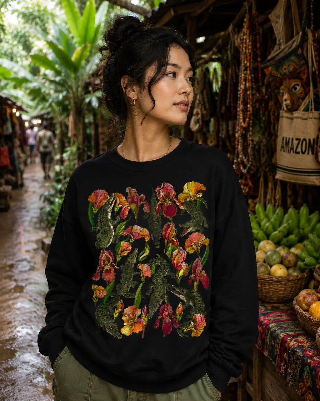Alligator Wildlife Graphic Tee Shirt, Hoodie Sweatshirt