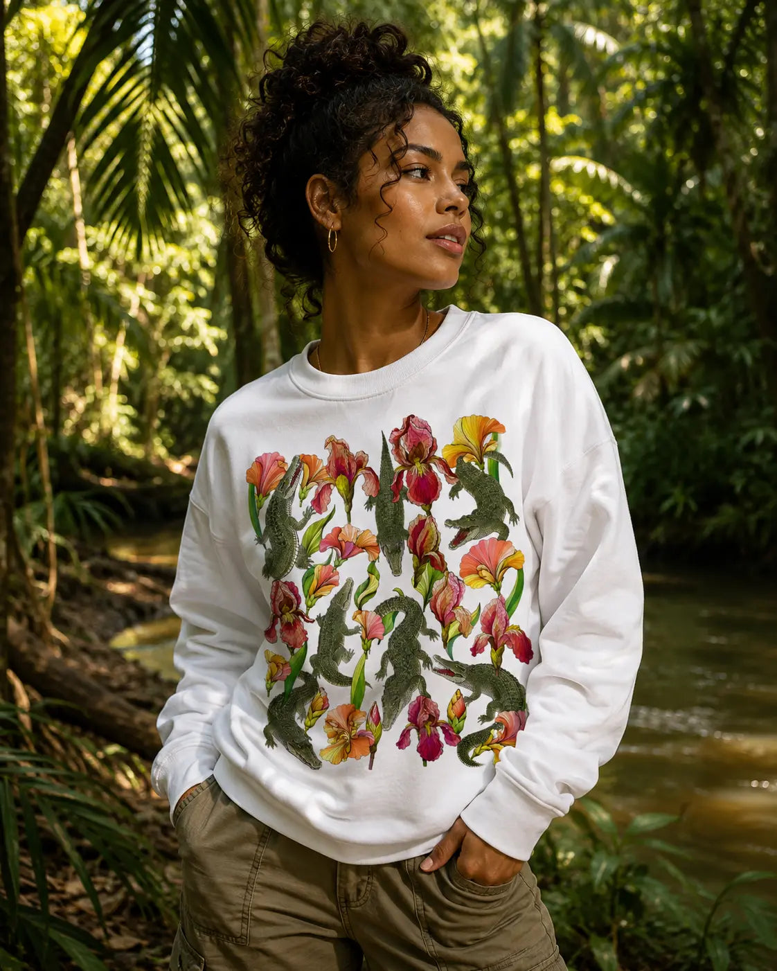 Alligator Wildlife Graphic Tee Shirt, Hoodie Sweatshirt