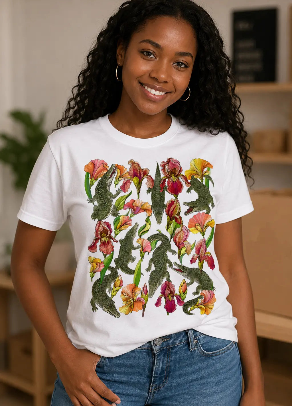Alligator Wildlife Graphic Tee Shirt, Hoodie Sweatshirt