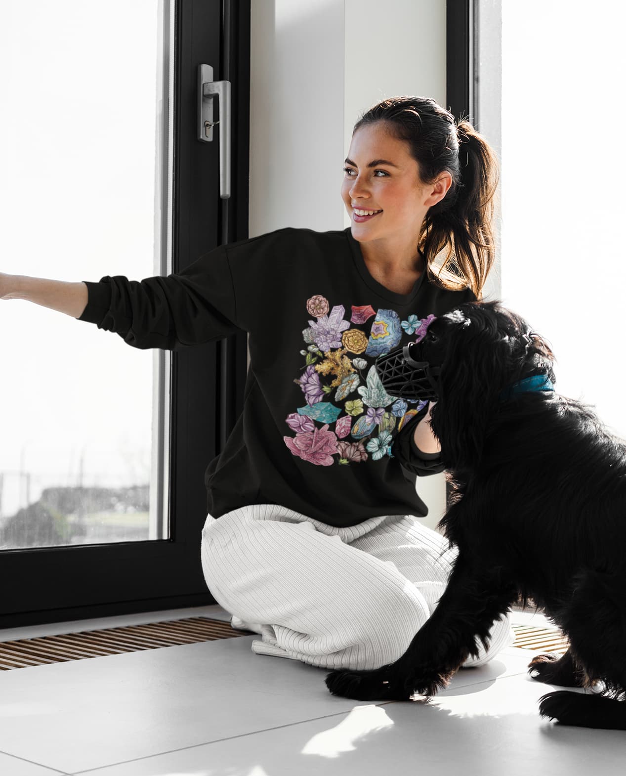 Crystal Flower Graphic Tee Shirt, Hoodie Sweatshirt