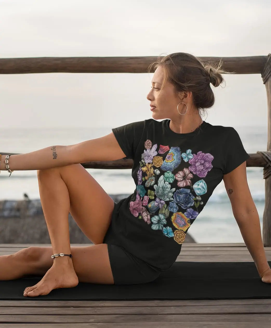 Crystal Flower Graphic Tee Shirt, Hoodie Sweatshirt