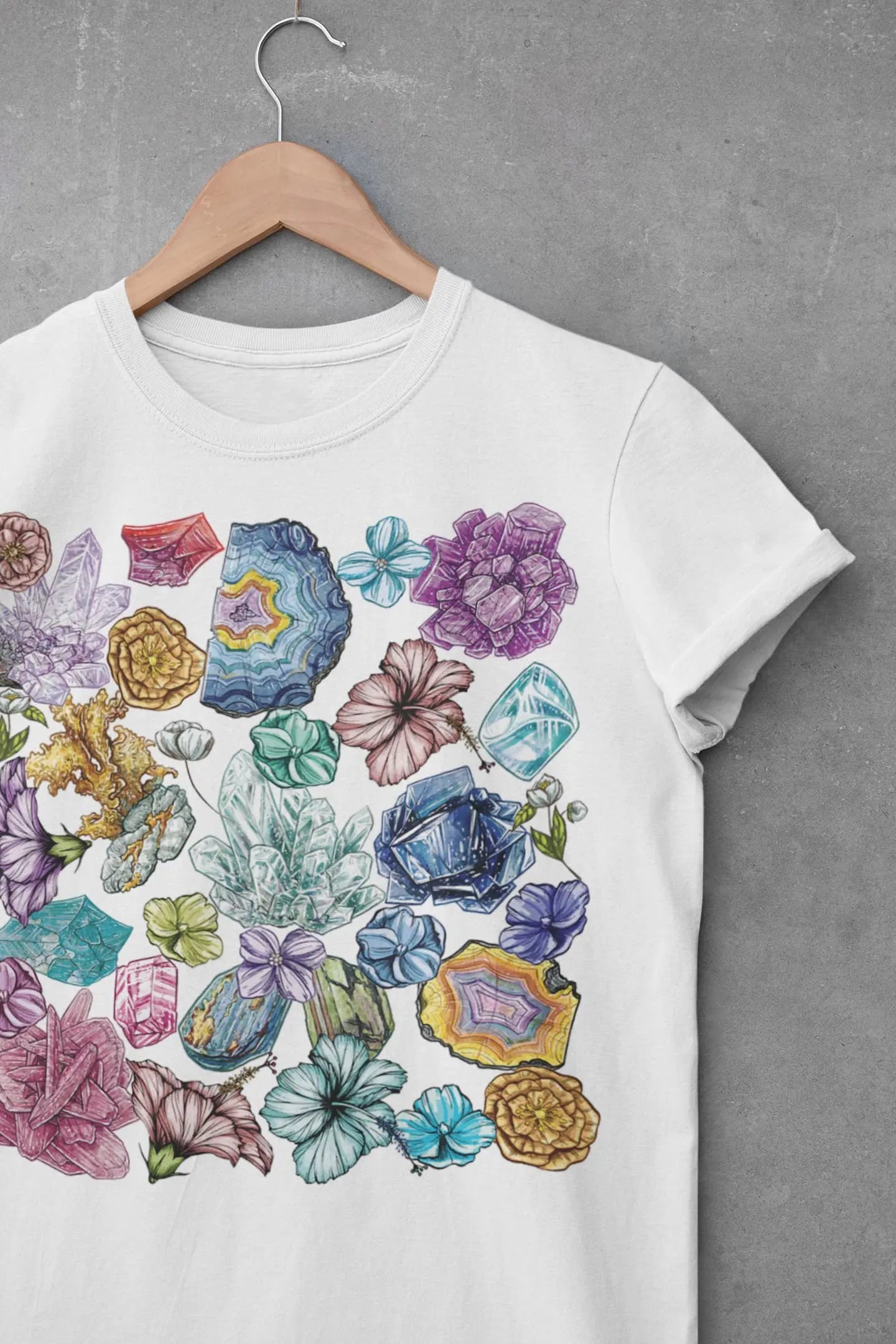 Crystal Flower Graphic Tee Shirt, Hoodie Sweatshirt