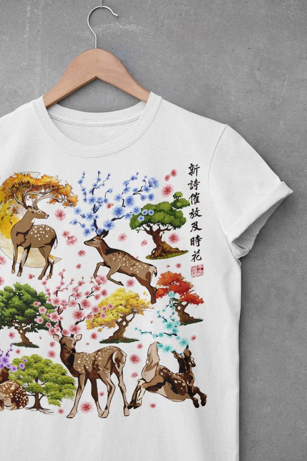 Japanese Deer Graphic Tee Shirt, Hoodie Sweatshirt
