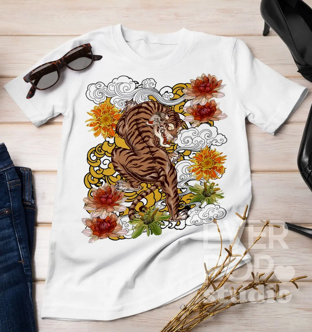 Devil Tiger Graphic Tee Shirt, Hoodie Sweatshirt