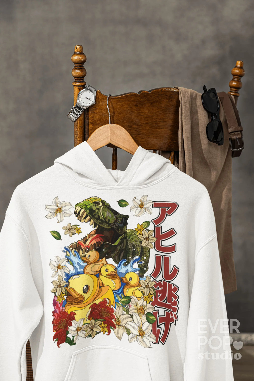 Dinosaur Duck Graphic Tee Shirt, Hoodie Sweatshirt