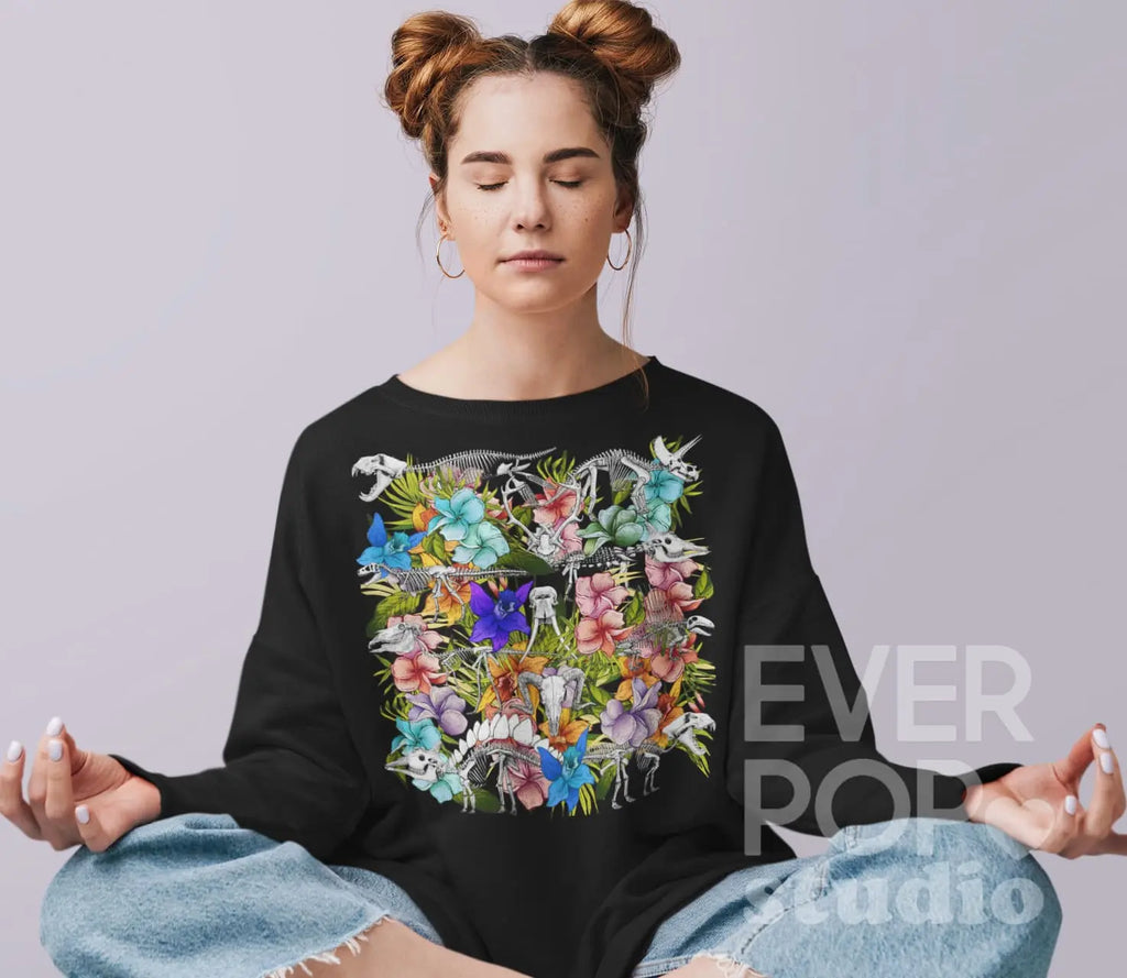 Dinosaur Skeleton Graphic Tee Shirt, Hoodie Sweatshirt