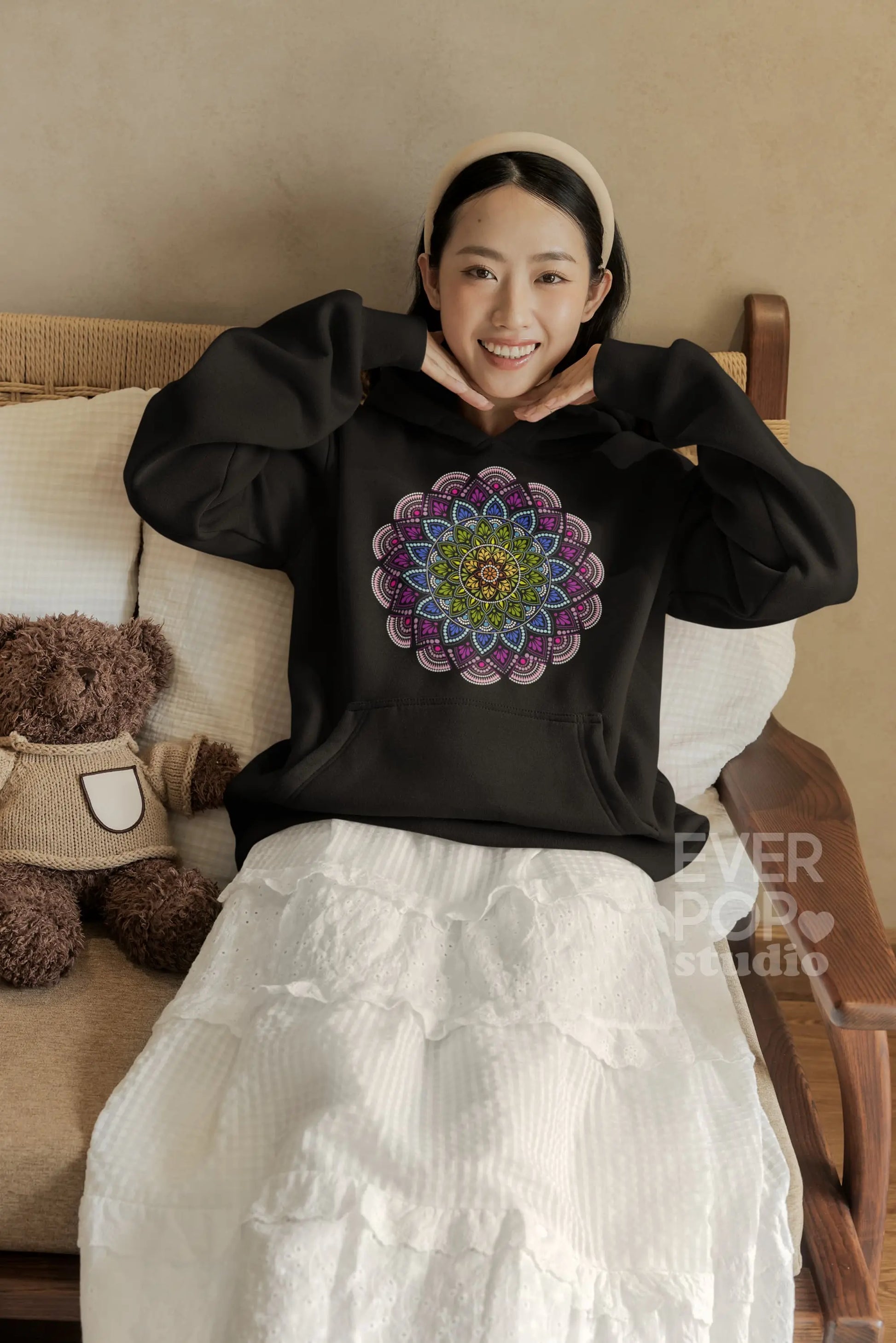 Colorful Dot Mandala Graphic Tee Shirt, Hoodie Sweatshirt