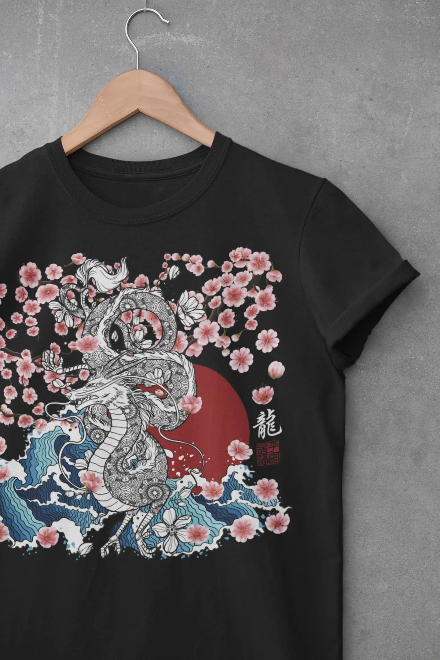 Cherry Blossom Dragon Graphic Tee Shirt, Hoodie Sweatshirt