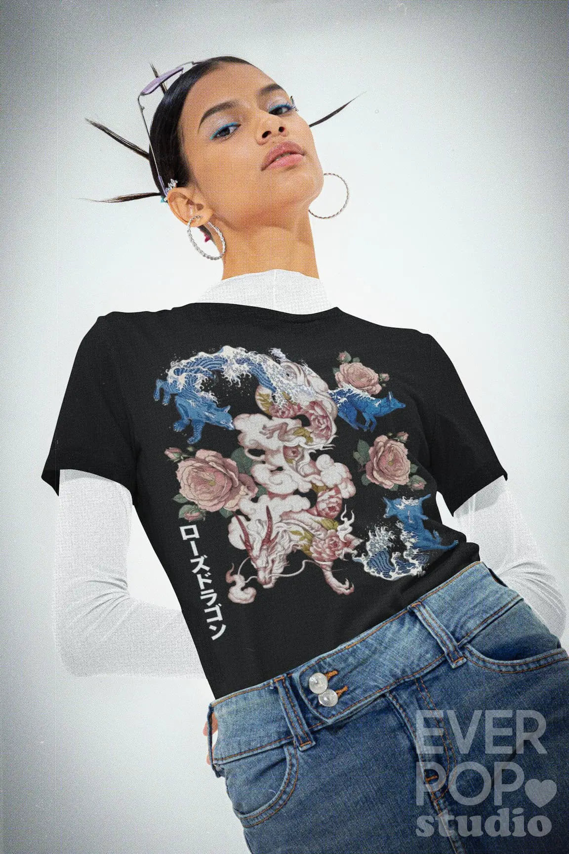 Dragon Wave Fox Graphic Tee Shirt, Hoodie Sweatshirt