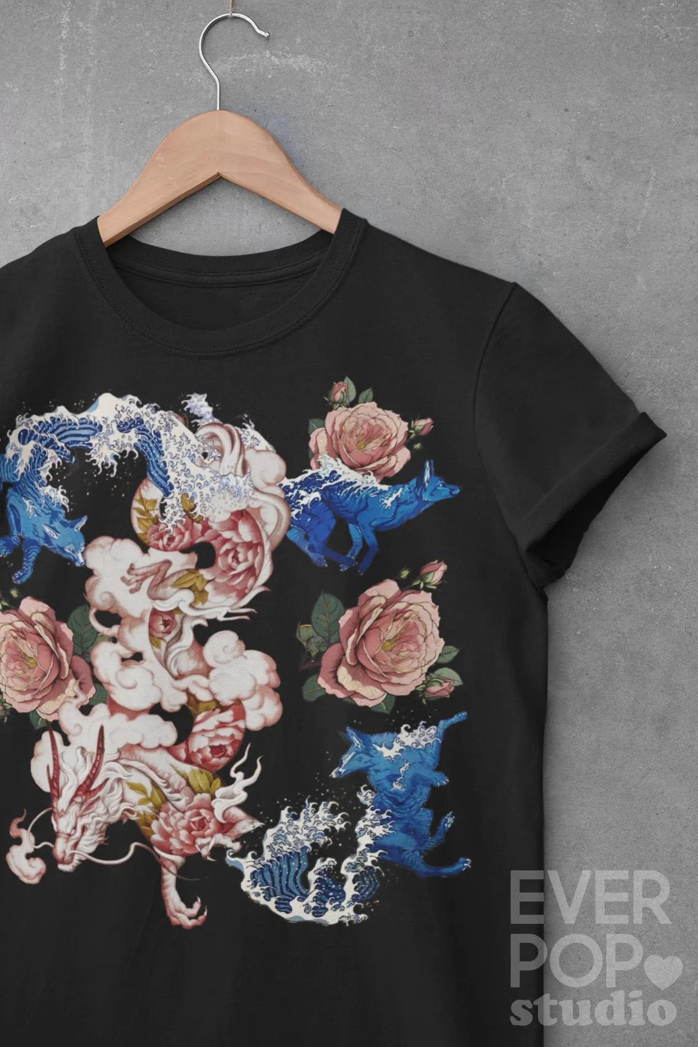 Dragon Wave Fox Graphic Tee Shirt, Hoodie Sweatshirt