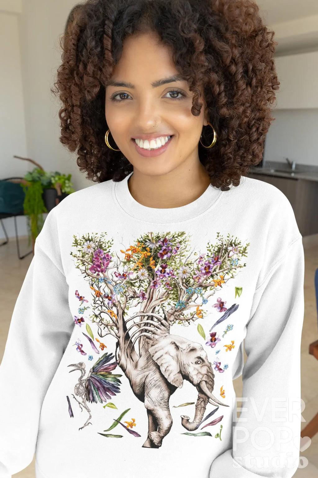 Elephant Tree Graphic Tee Shirt, Hoodie Sweatshirt