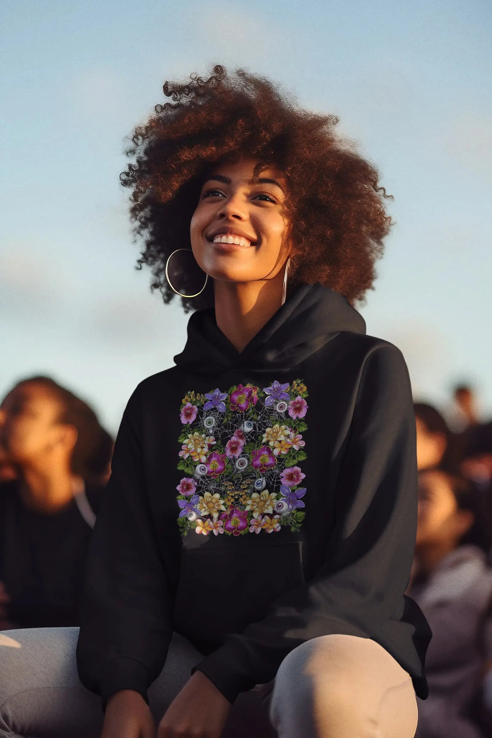 Goth Eye Spider Graphic Tee Shirt, Hoodie Sweatshirt