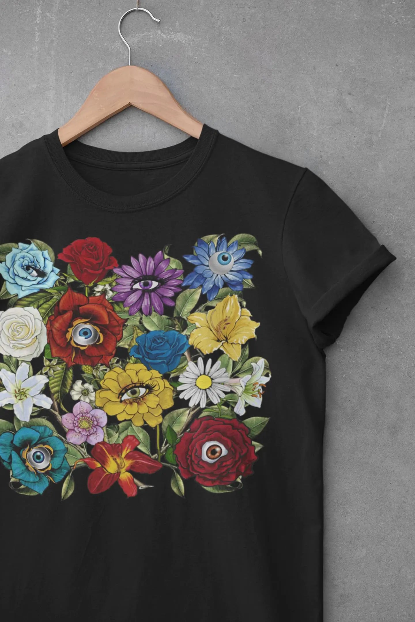 Evil Eye Flower Graphic tee Shirt, Hoodie Sweatshirt