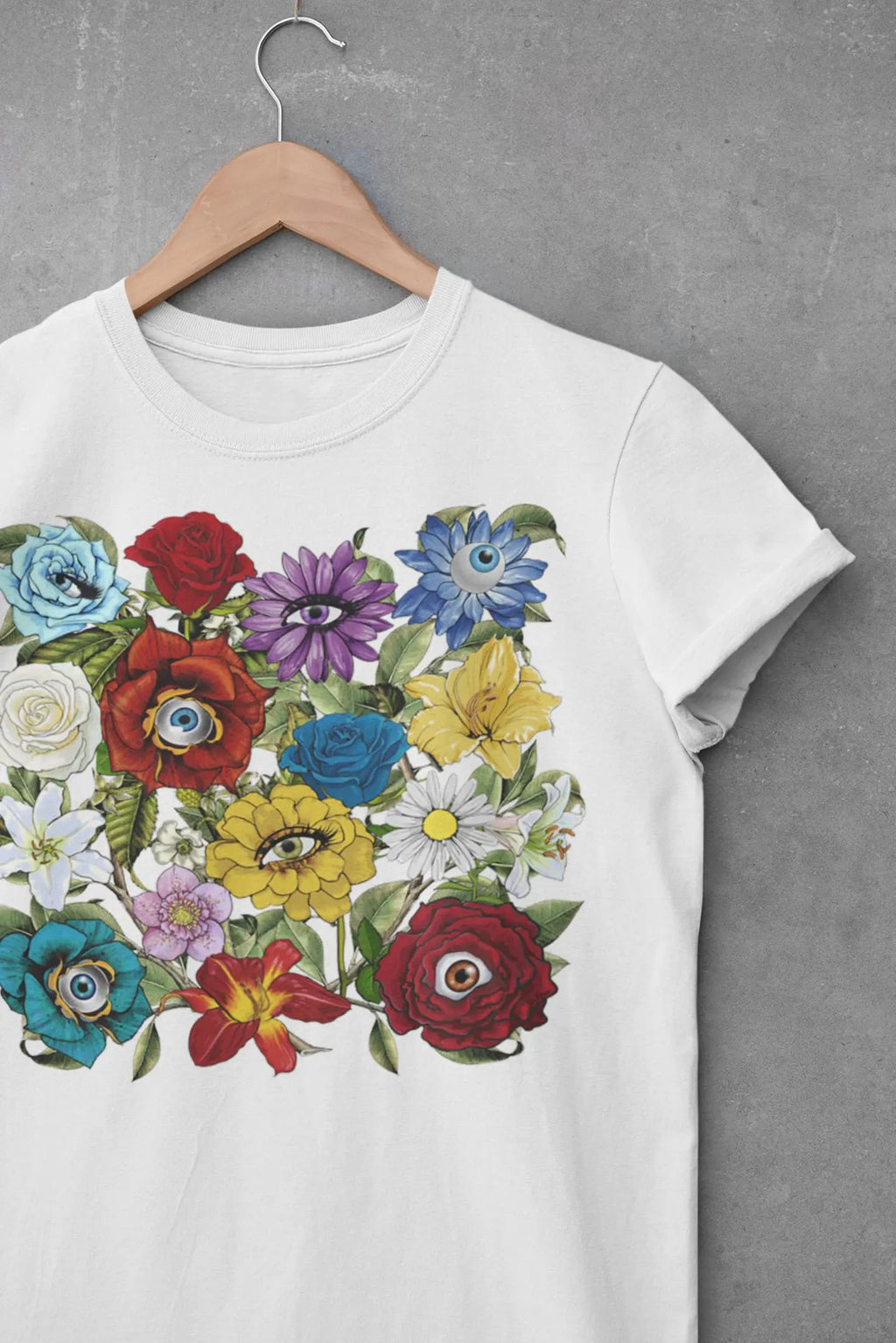 Evil Eye Flower Graphic tee Shirt, Hoodie Sweatshirt