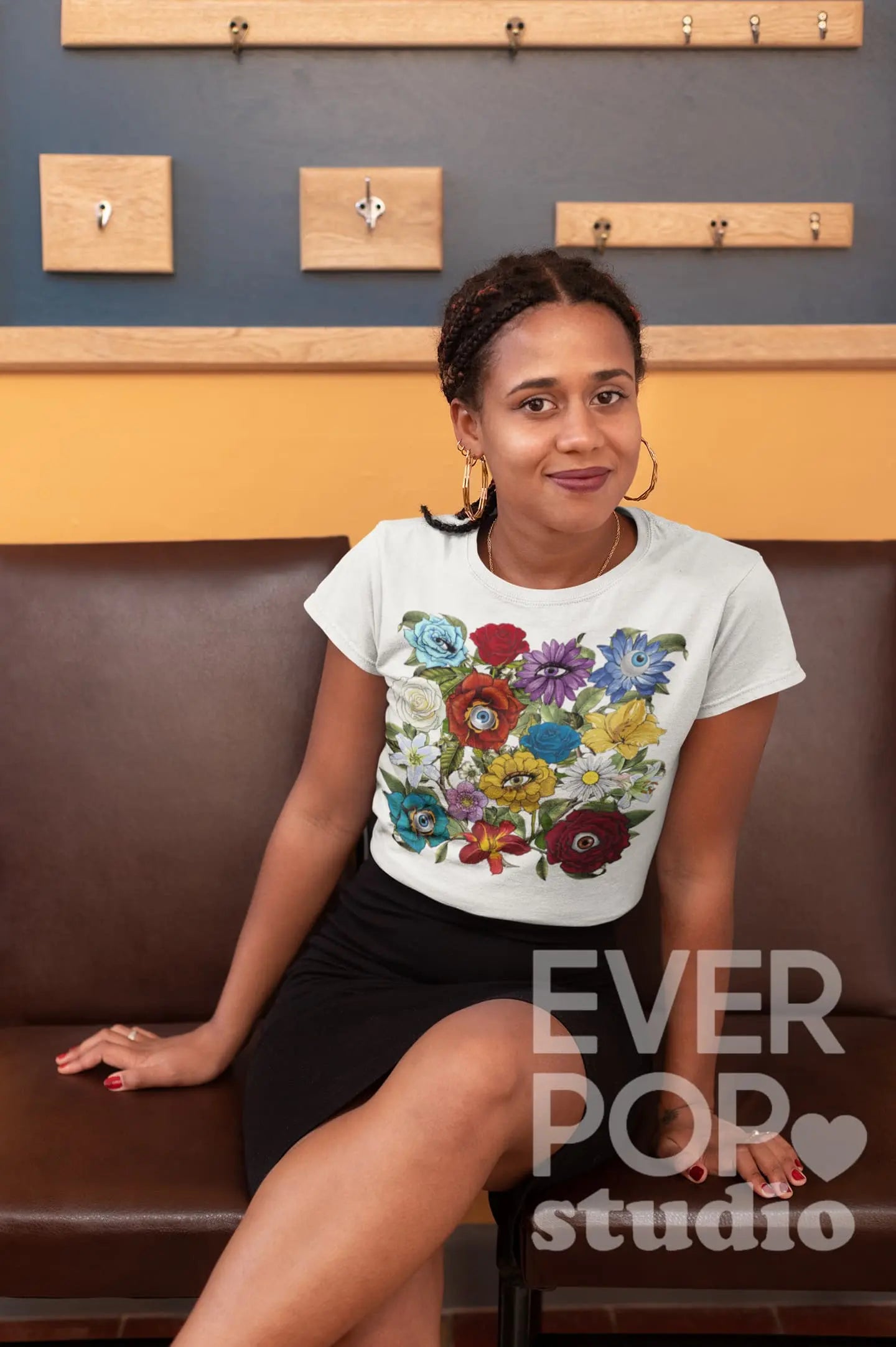 Evil Eye Flower Graphic tee Shirt, Hoodie Sweatshirt