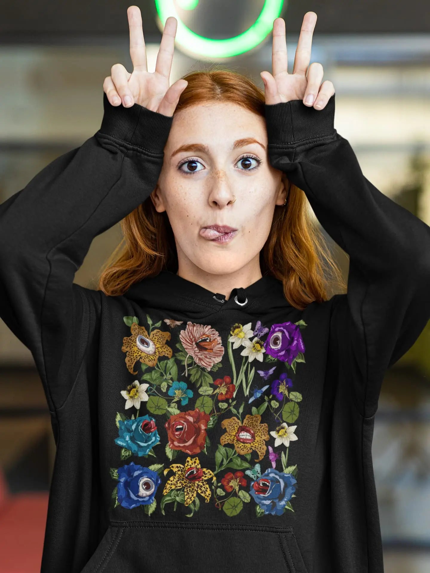 Lip Flower Graphic Tee Shirt, Hoodie Sweatshirt