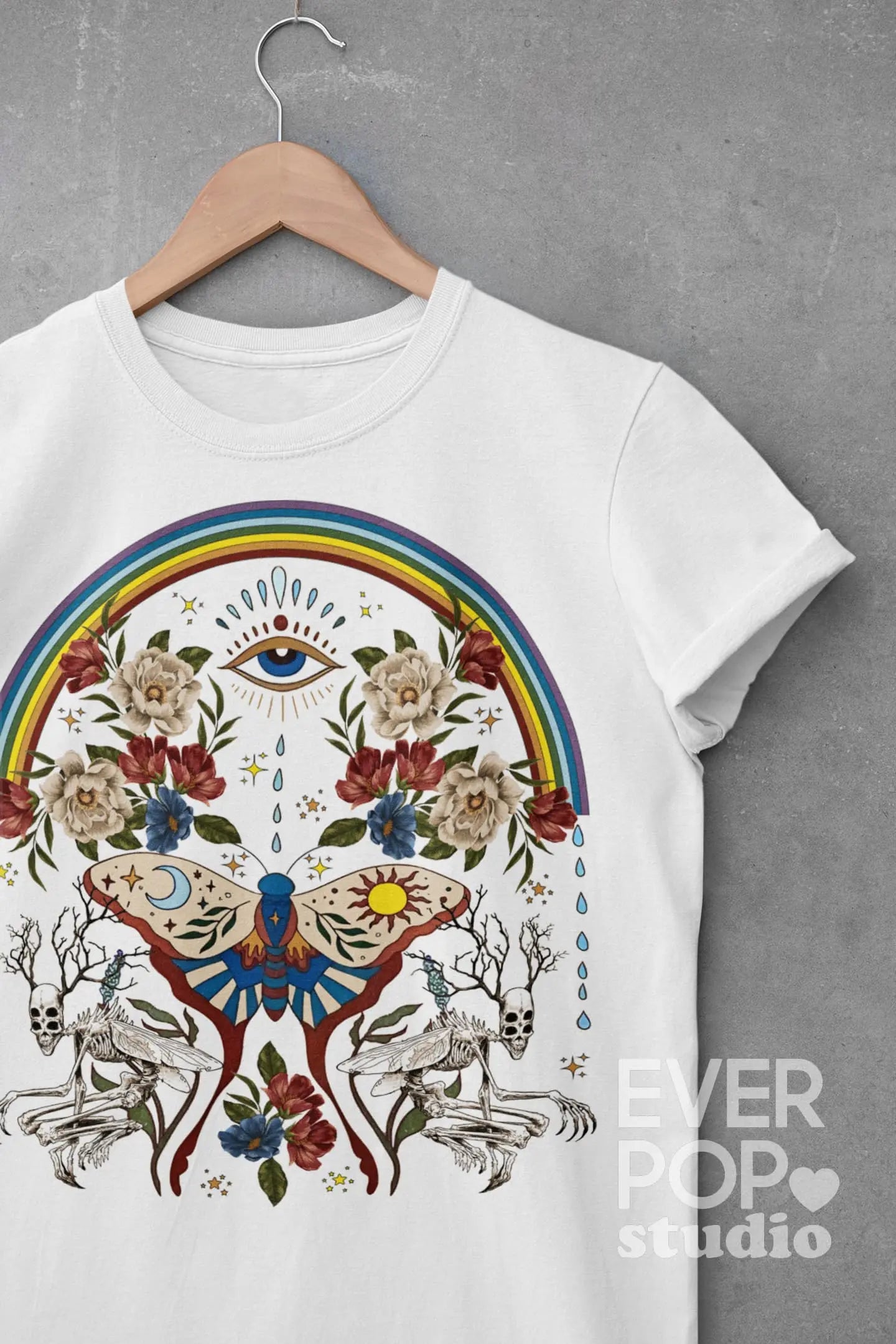 Rainbow Moth  Graphic Tee Shirt, Hoodie Sweatshirt