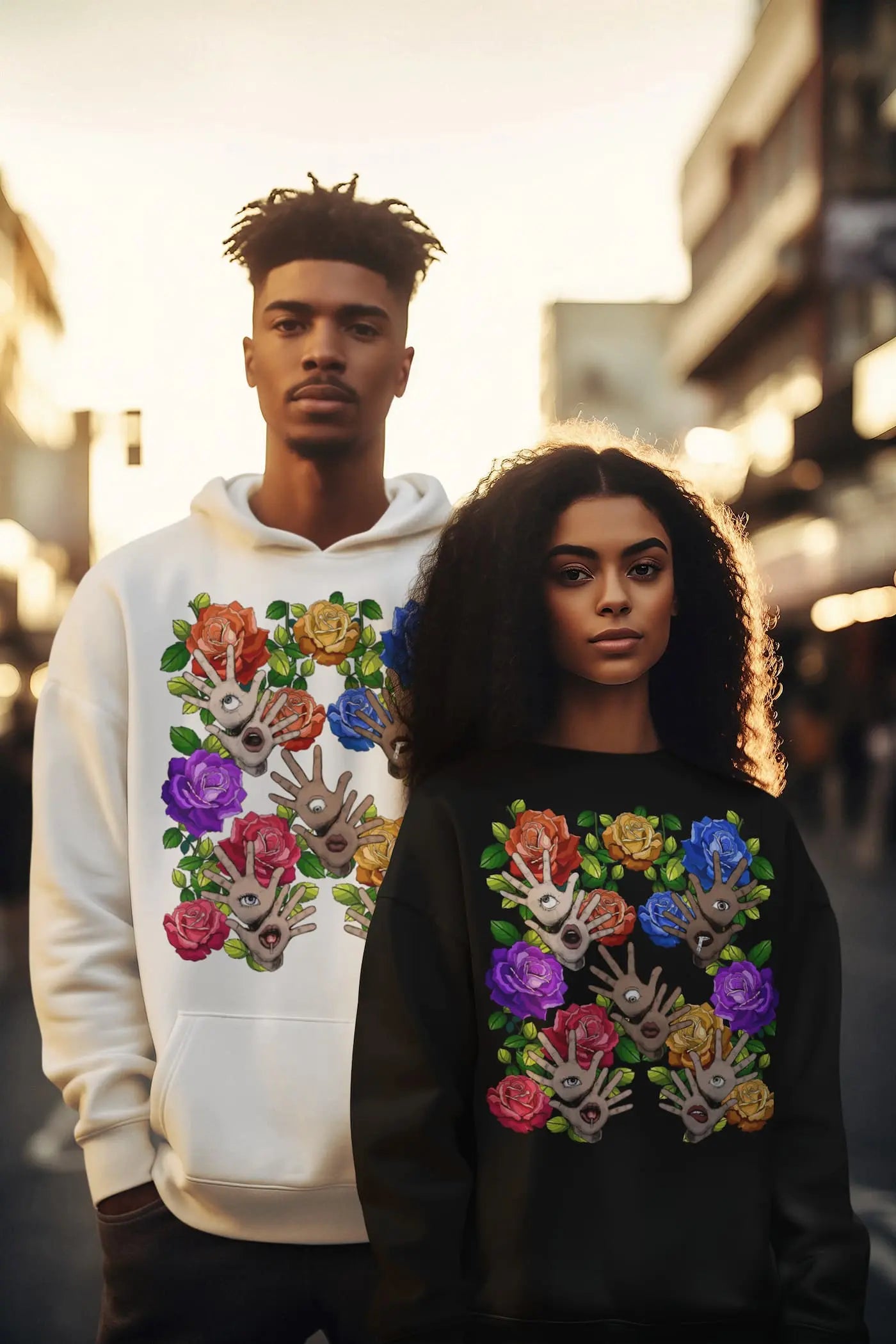 Hamsa Hand Rose Graphic Tee Shirt, Hoodie Sweatshirt