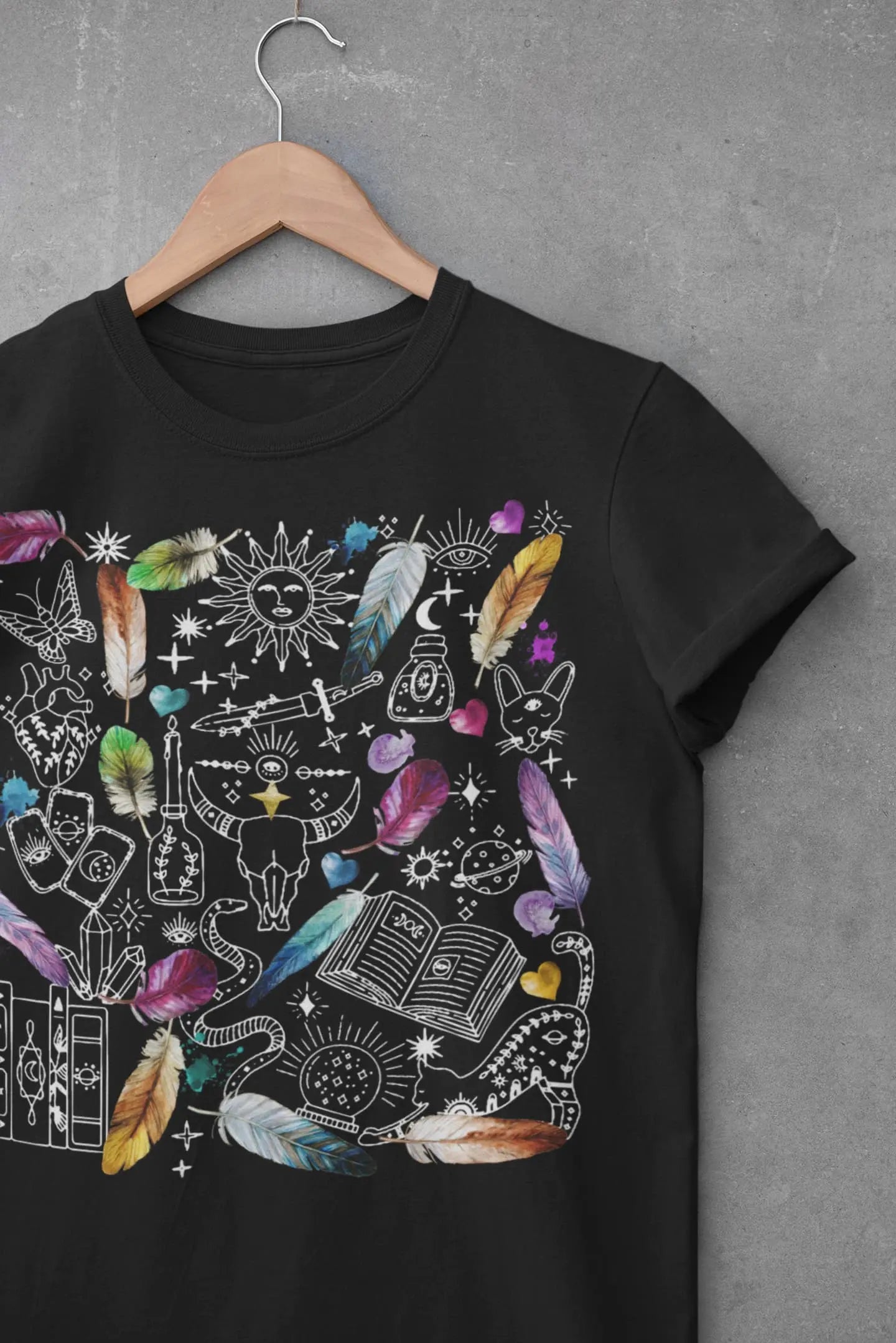 Witch feather Graphic Tee Shirt, Hoodie Sweatshirt