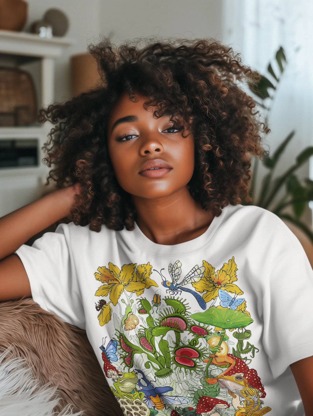Whimsical Flytrap Garden Graphic Tee Shirt, Hoodie Sweatshirt